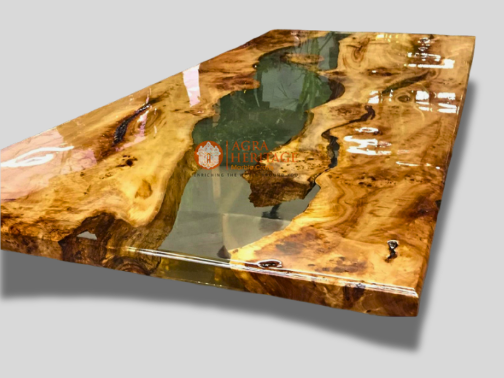 Live Edge Wooden Epoxy Coffee Table-resin table-Clear Bar Table Top-wood furniture-river table,sofa,Walnut Dining Epoxy